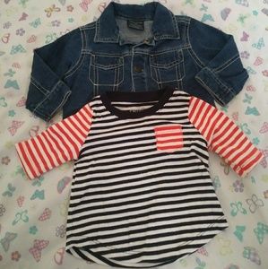 Boys jean jacket and shirt bundle